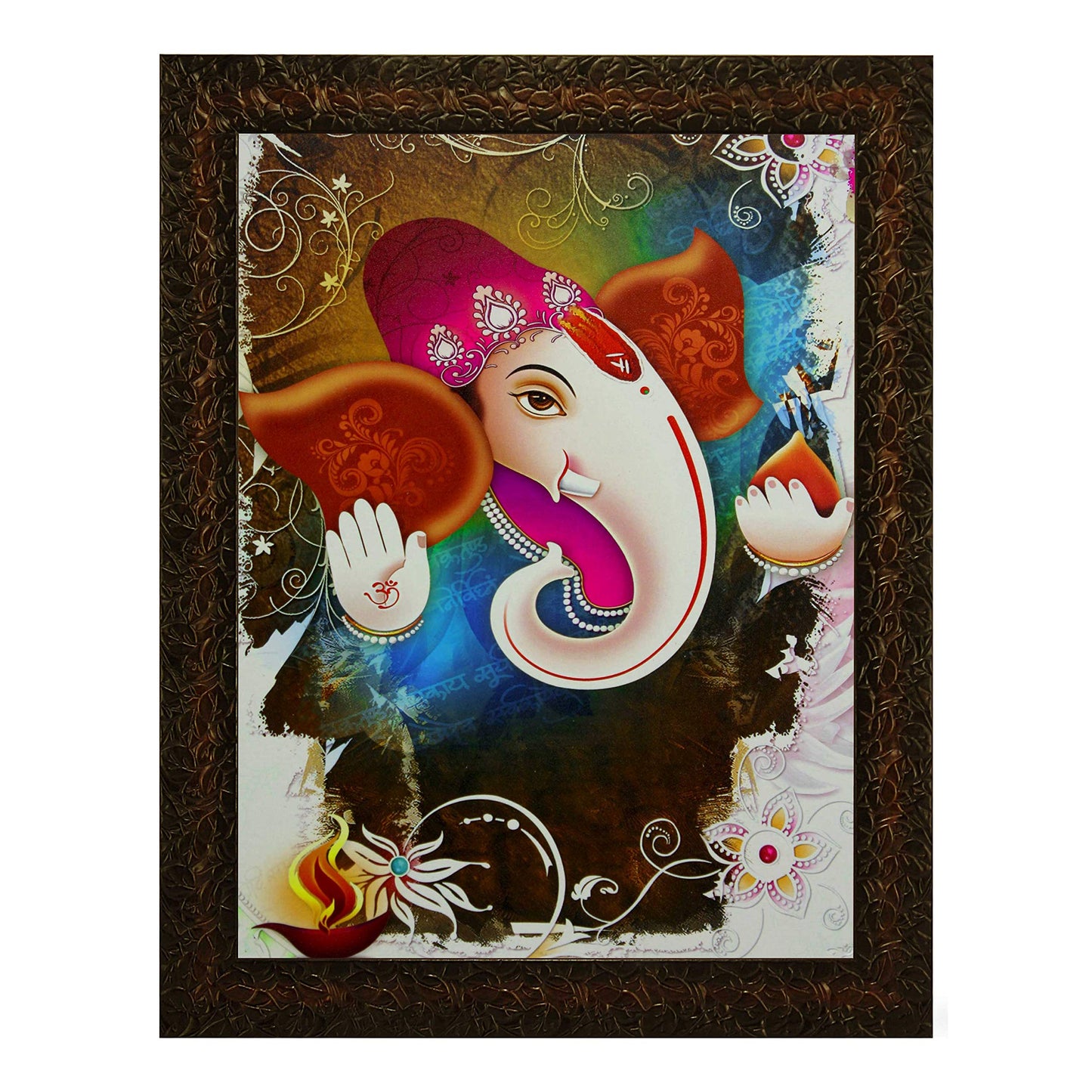 Indianara Religious Painting, Multicolour, Standard (Golden Brown 3)