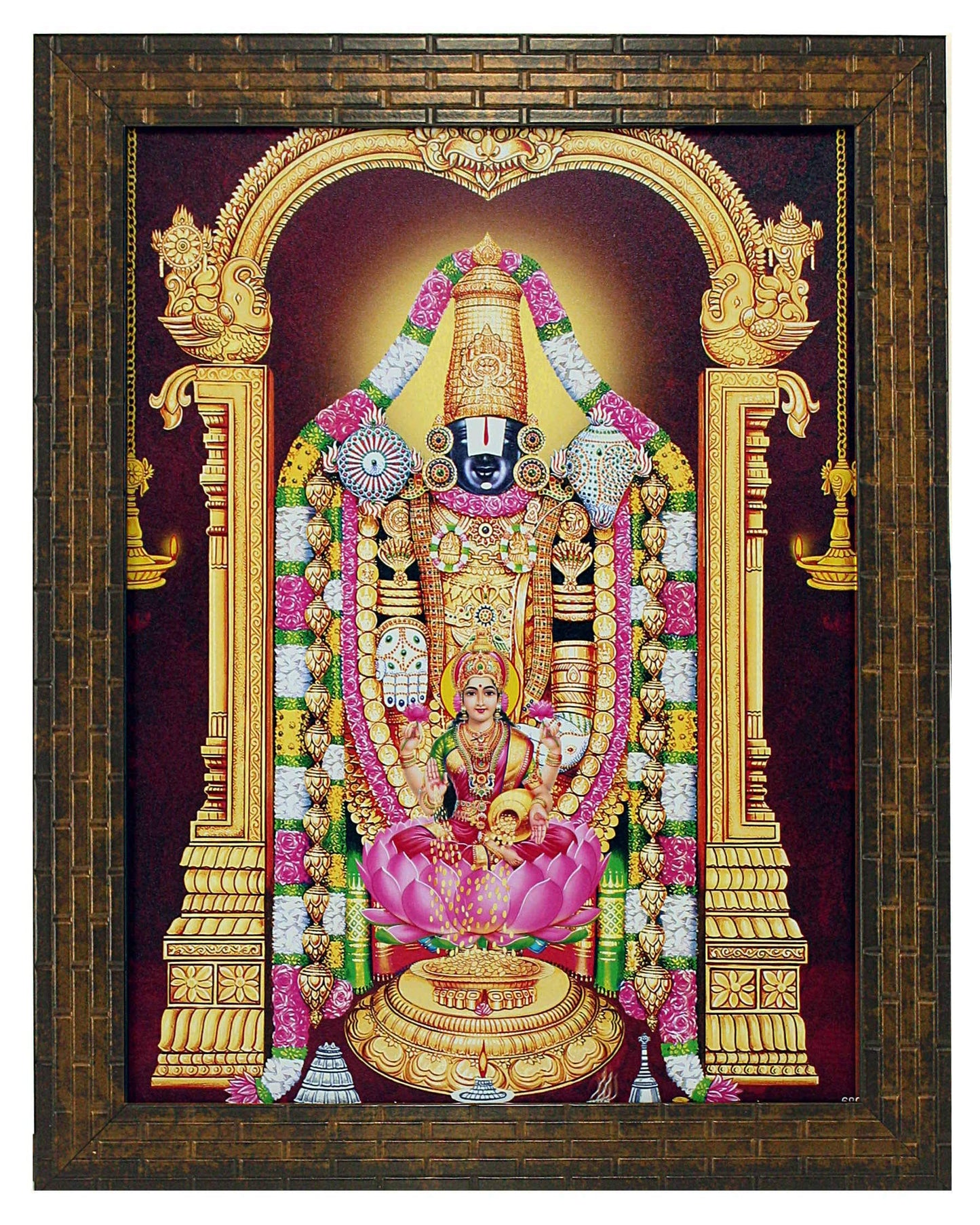 Indianara Religious Painting, Multicolour, Standard (Golden Brown 3)