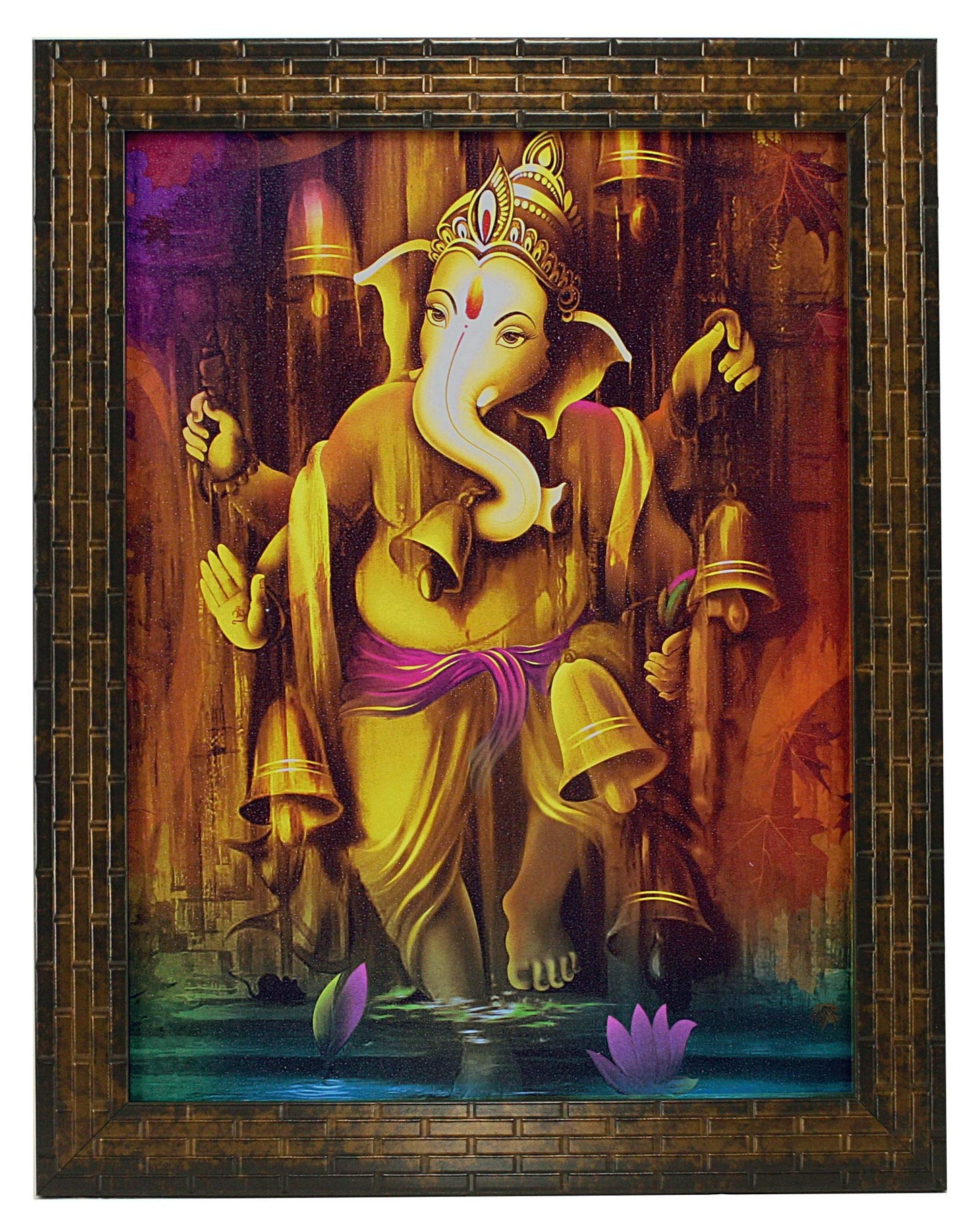 Indianara Tirupati Balaji Painting - Wood, 27x30.5x1cm, Multicolour (Brown)
