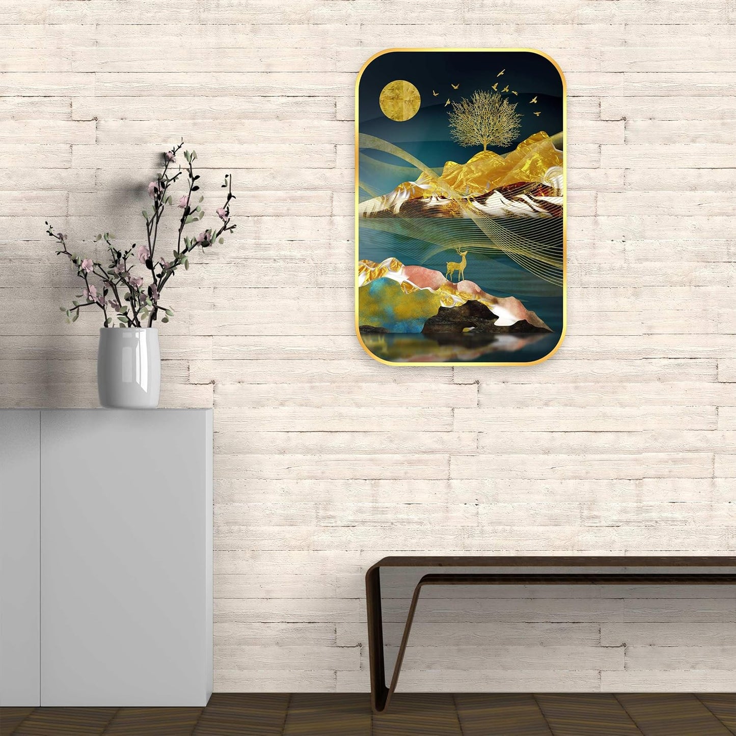 Indianara Modern Art Painting With Frame 18 Inches X 12 Inches
