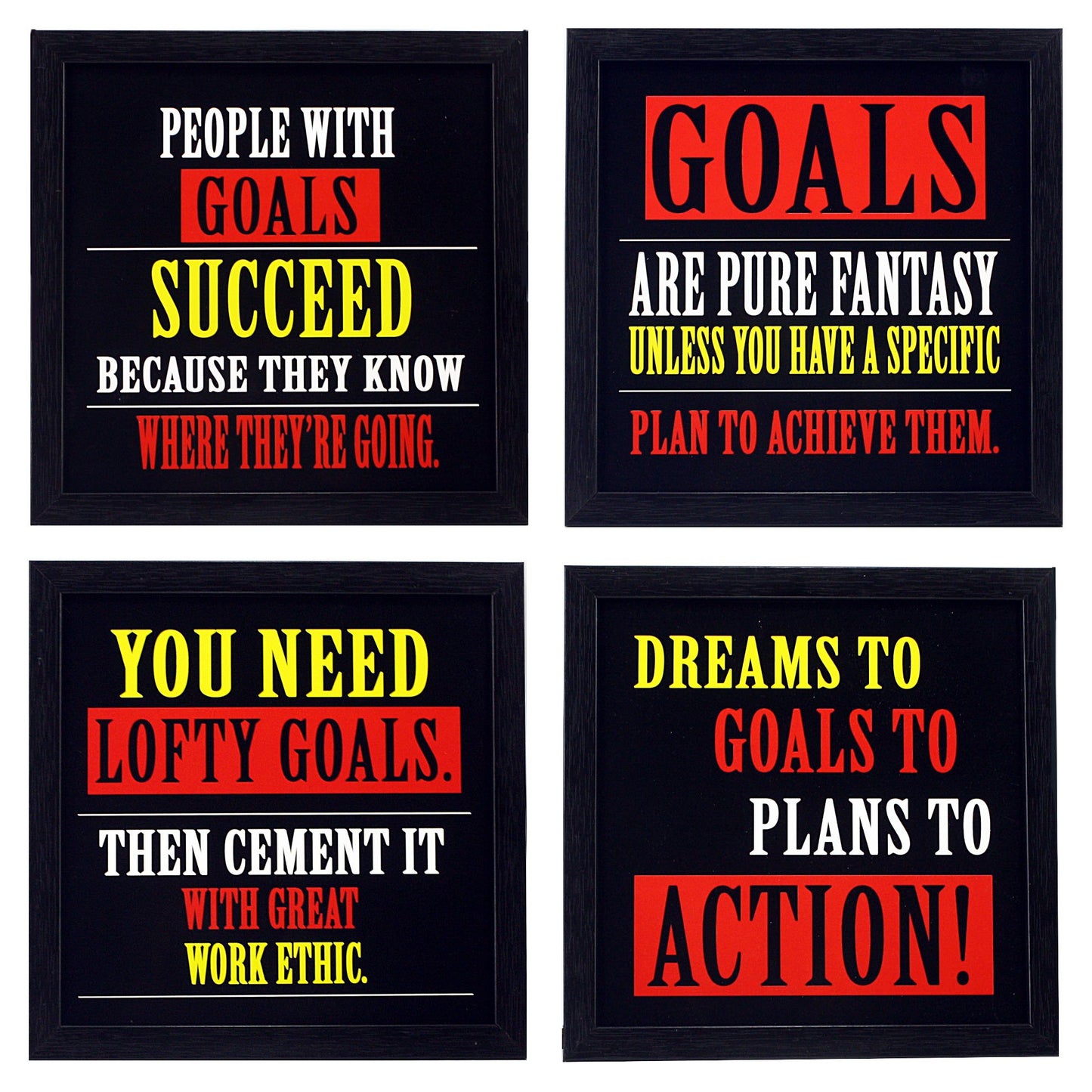 Indianara Framed Wall Hanging Motivational Quotes Art Prints 9.5 inch X 9.5 inch Without Glass-Multicolour