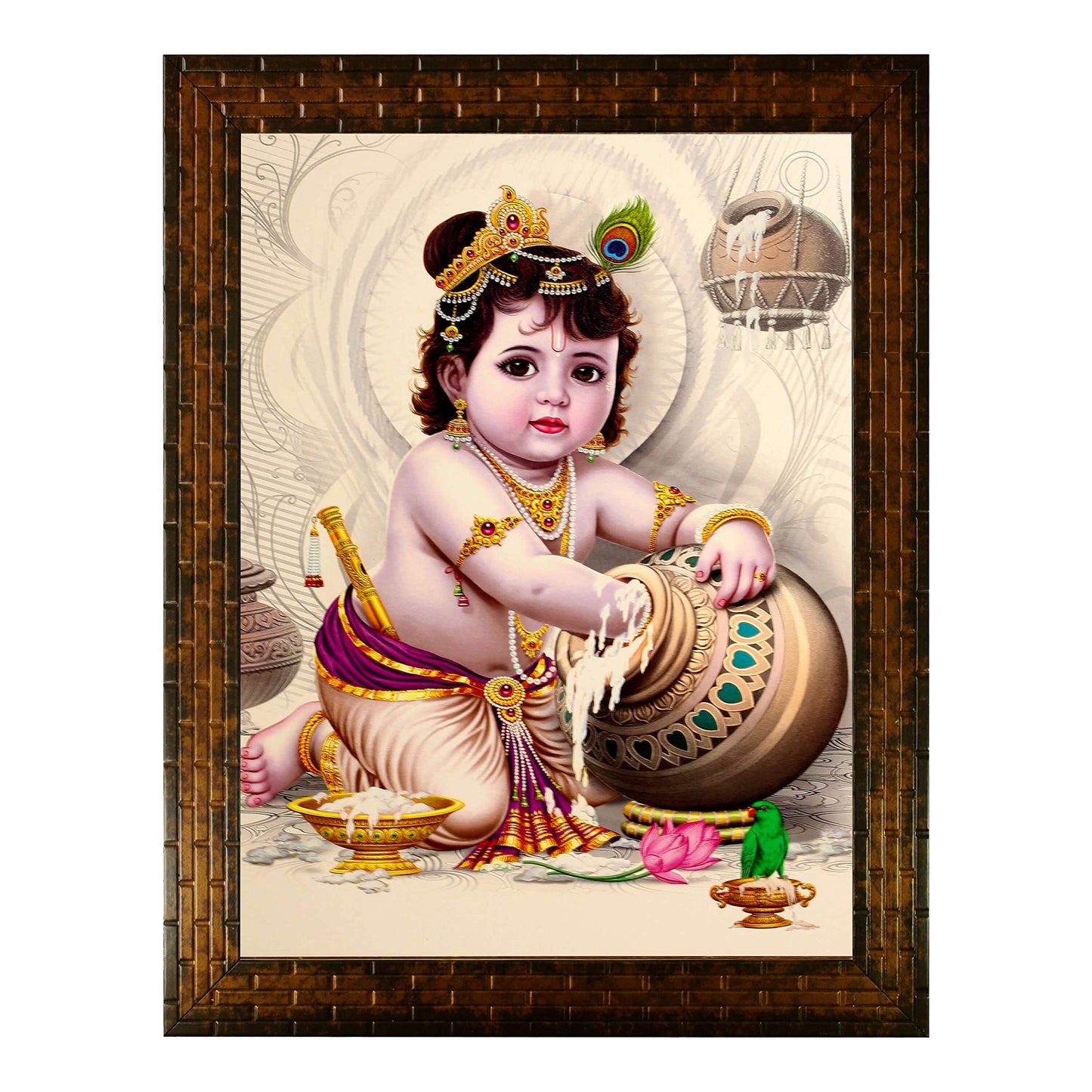 Indianara Religious Paintings Painting -Synthetic Wood, 27x30.5x1cm, Multicolour (GB3)