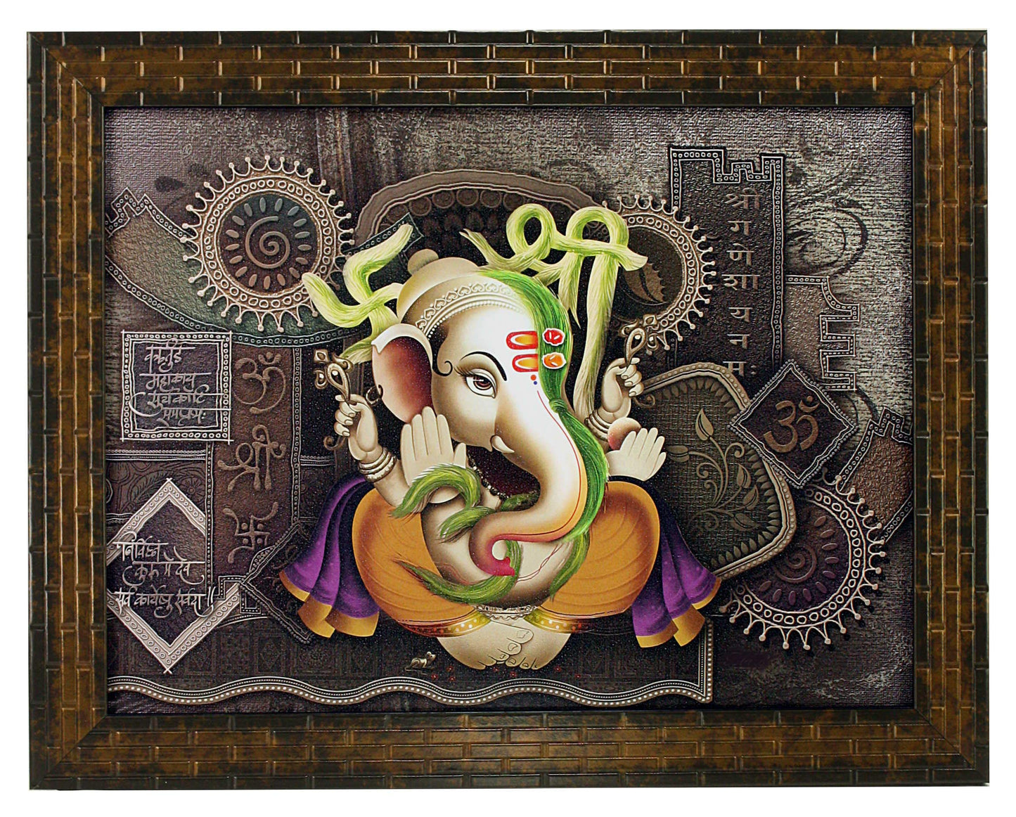 Indianara Tirupati Balaji Painting - Wood, 27x30.5x1cm, Multicolour (Brown)