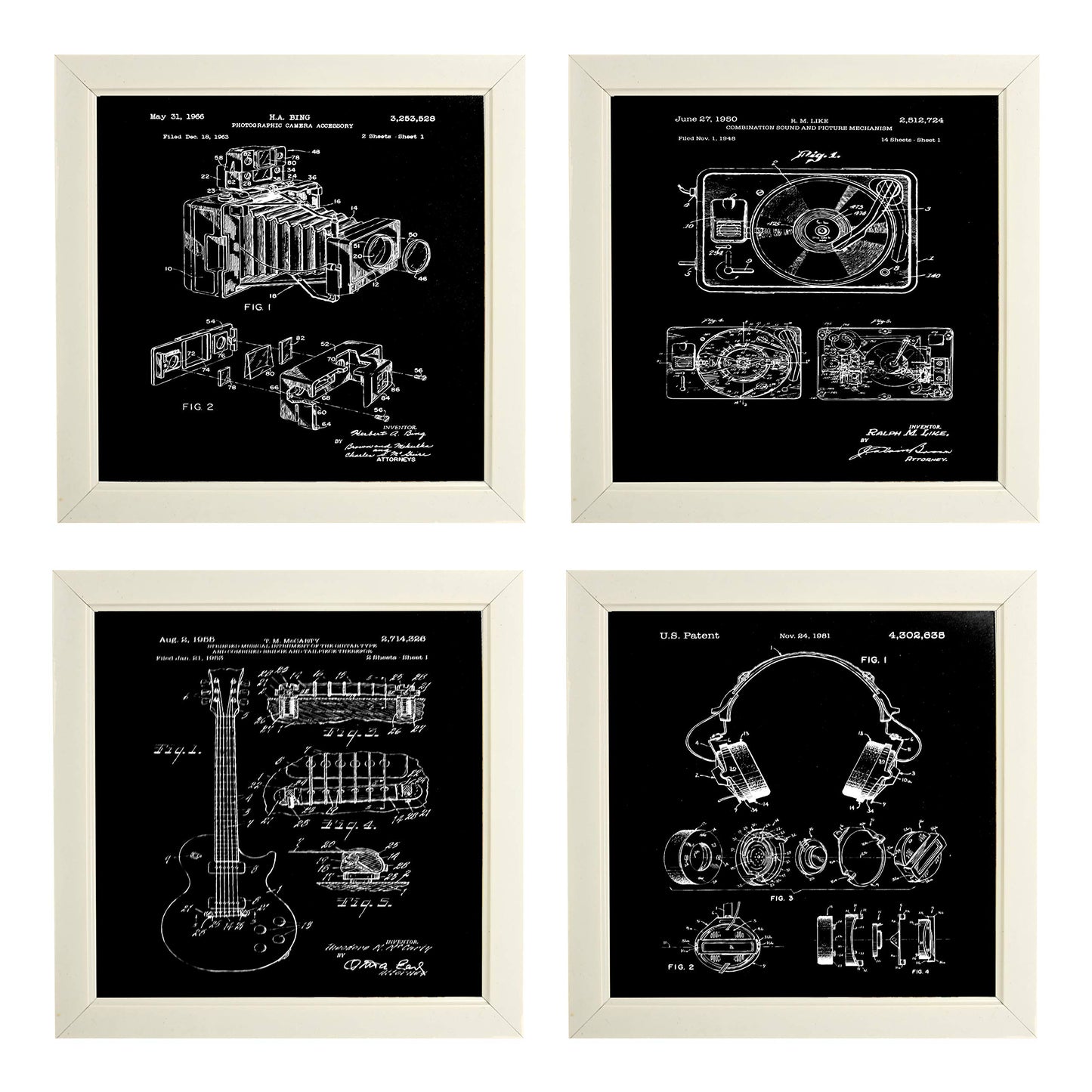 Indianara 3 Piece Set of Framed Wall Hanging Decor Modern Art(1066) Prints 8.7 Inch X 8.7 Inch Without Glass-Multicolour