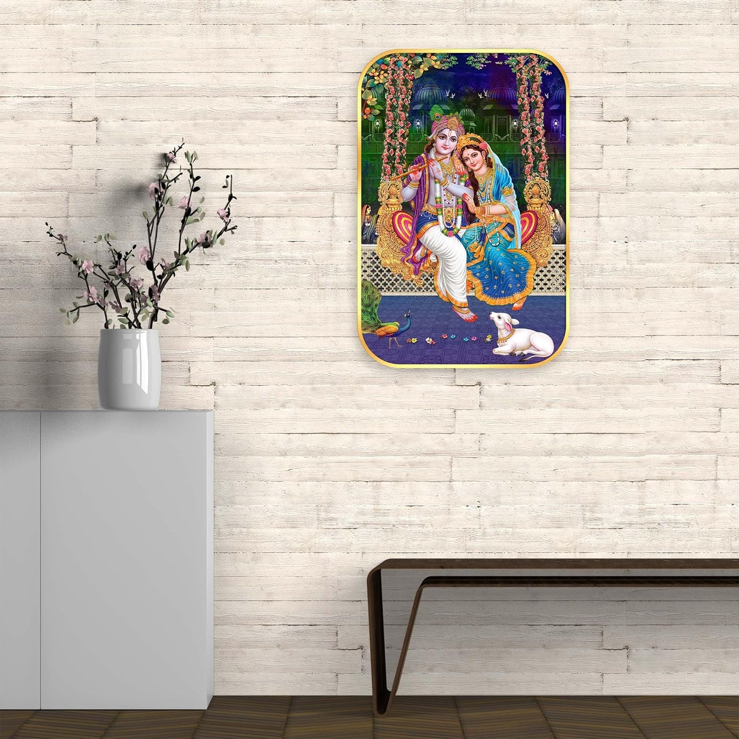 Indianara Radha Krishna Painting With Frame 18 Inches X 12 Inches