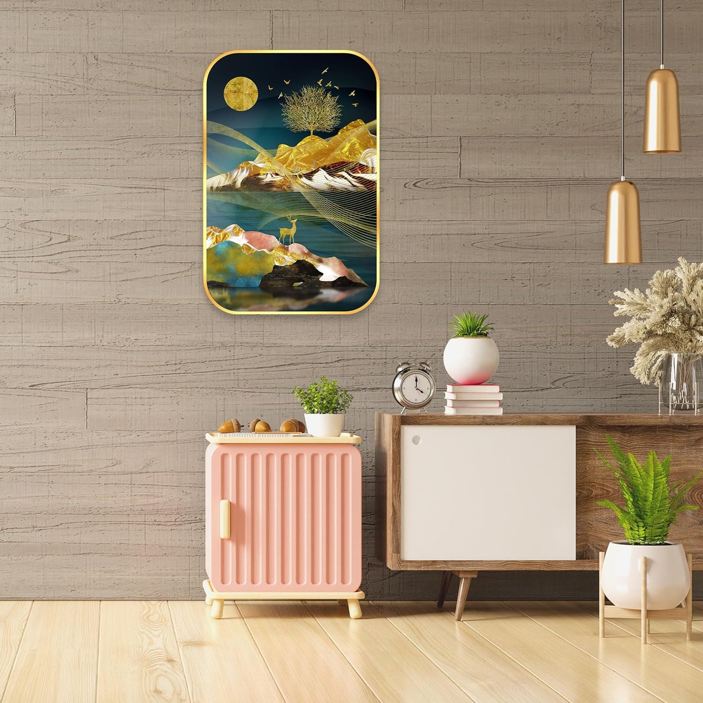 Indianara Modern Art Painting With Frame 18 Inches X 12 Inches