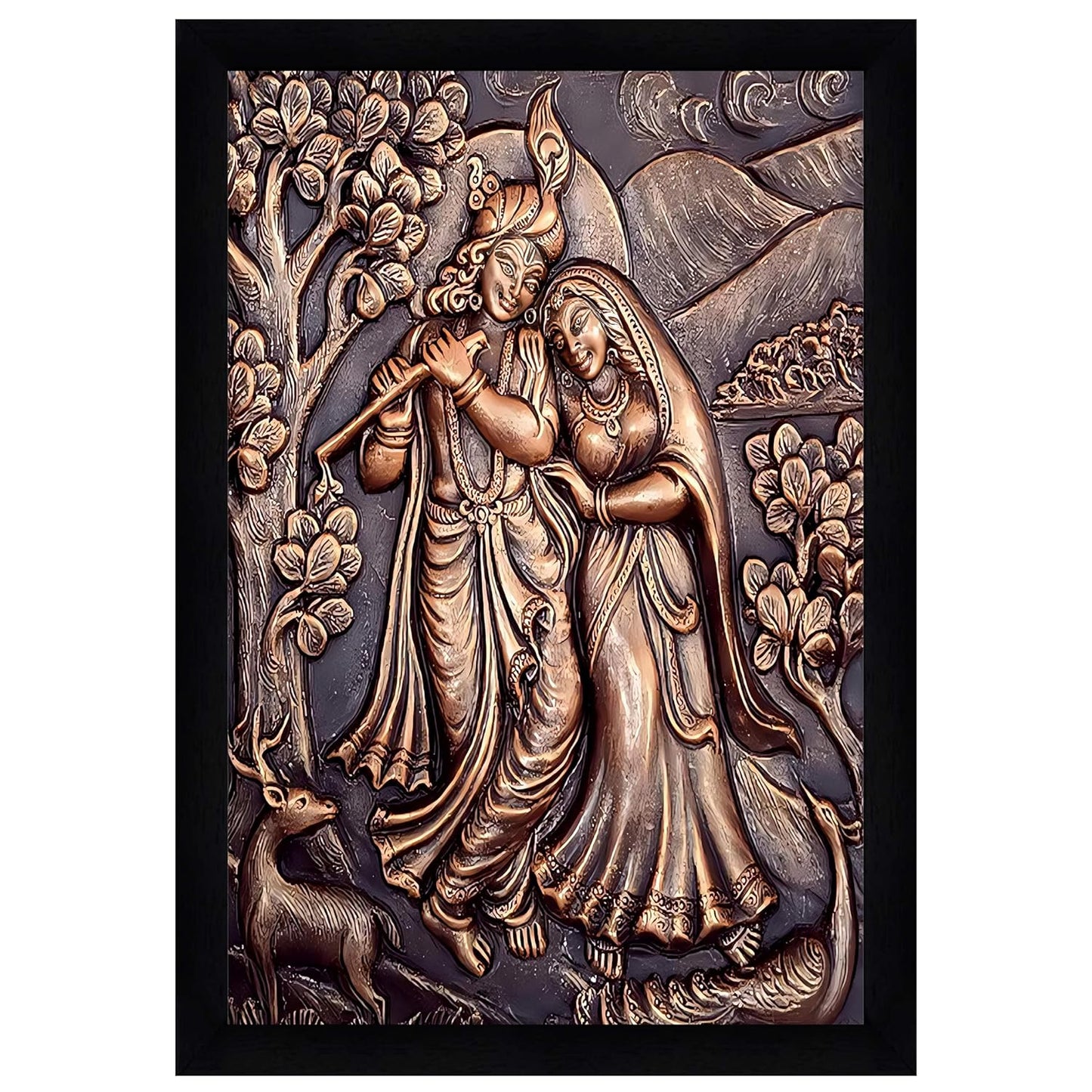 Indianara Radha Krishna Painting With Frame 13 Inches X 10 Inches