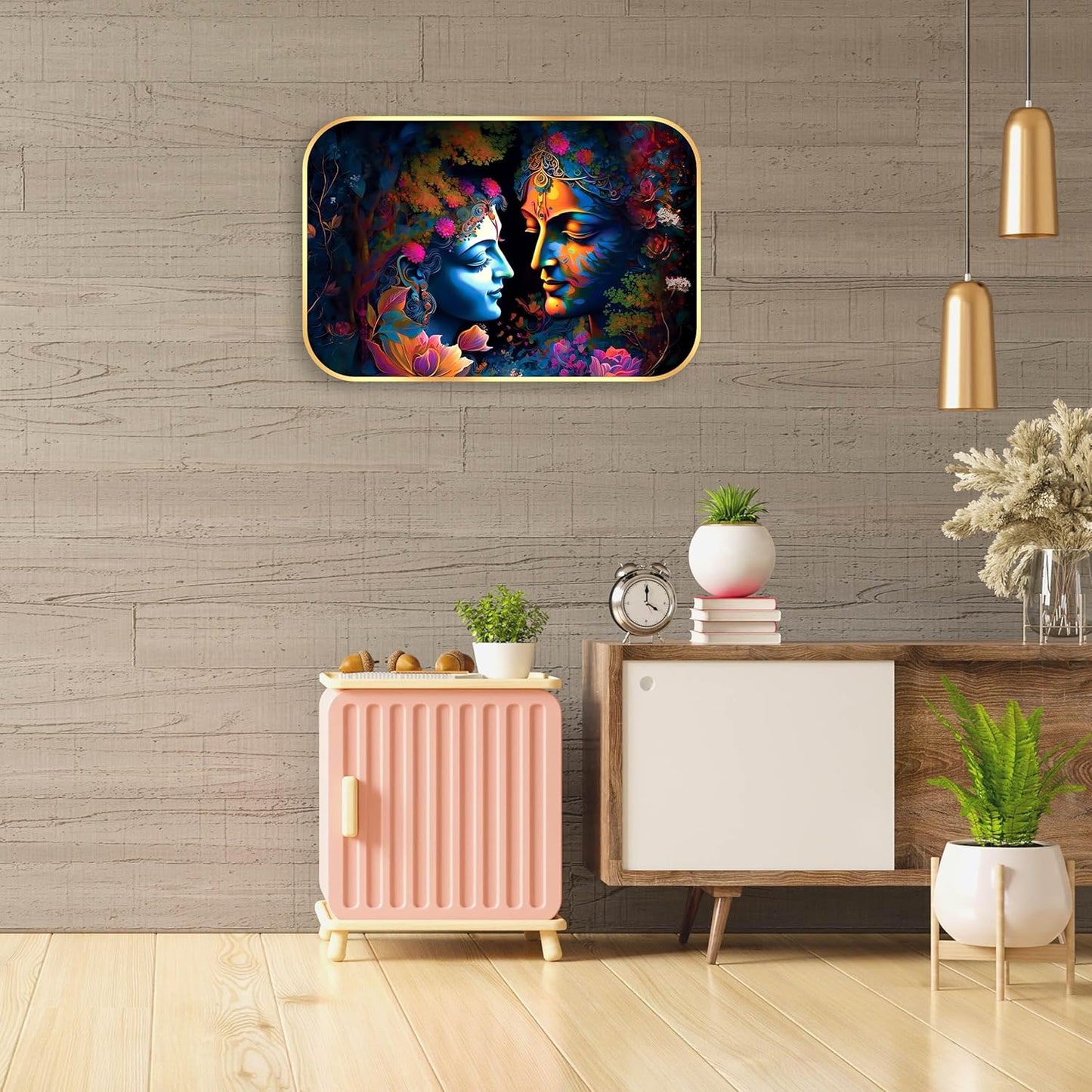 Indianara Radha Krishna Painting With Frame 18 Inches X 12 Inches(10785)