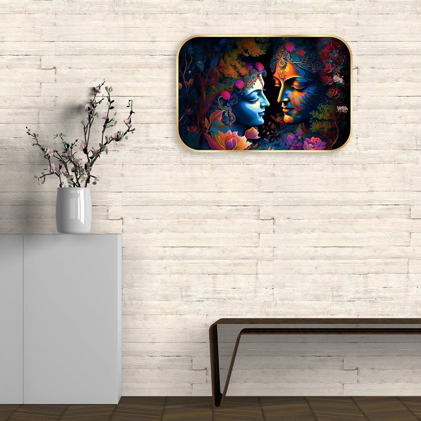 Indianara Radha Krishna Painting With Frame 18 Inches X 12 Inches(10785)