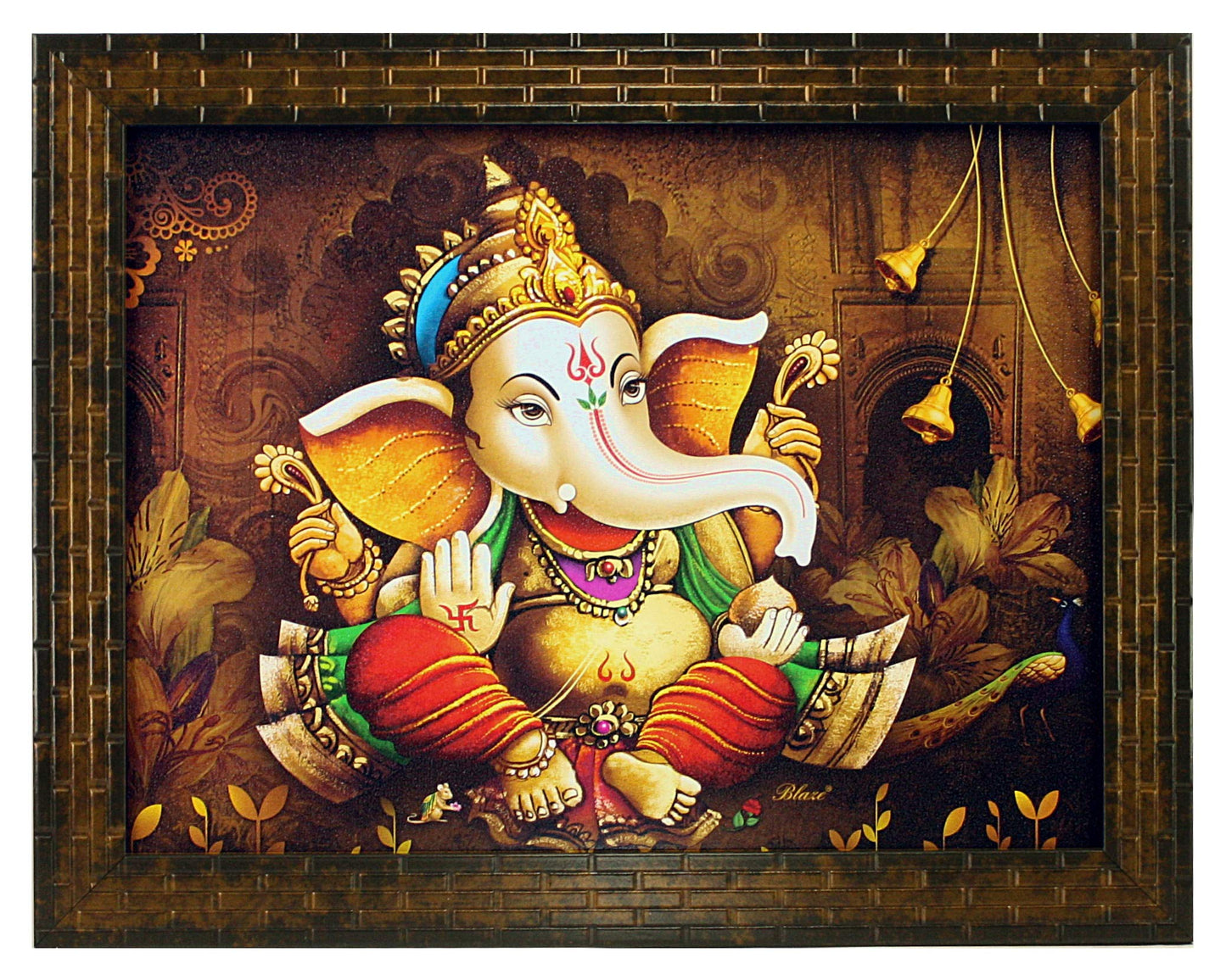 Indianara Religious Painting, Multicolour, Standard (Golden Brown 3)