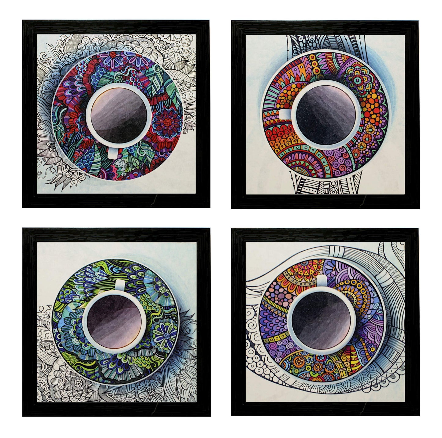 Indianara 3 Piece Set of Framed Wall Hanging Welcome Home Decor Art (1519) Prints 8.7 inch X 8.7 inch Without Glass (9.5 inch x 9.5 inch, Black)