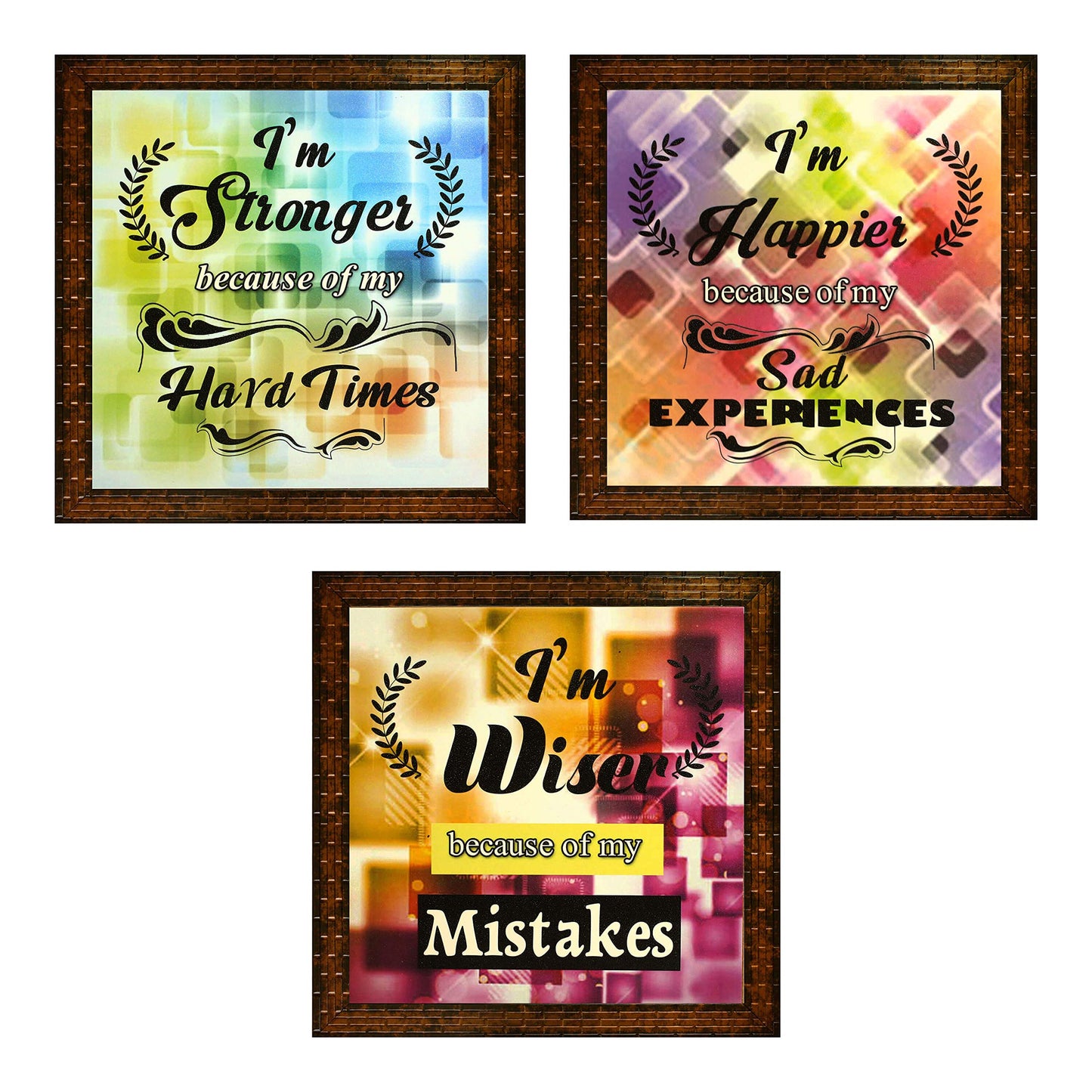 Indianara Framed Wall Hanging Motivational Quotes Art Prints 9.5 inch X 9.5 inch Without Glass-Multicolour