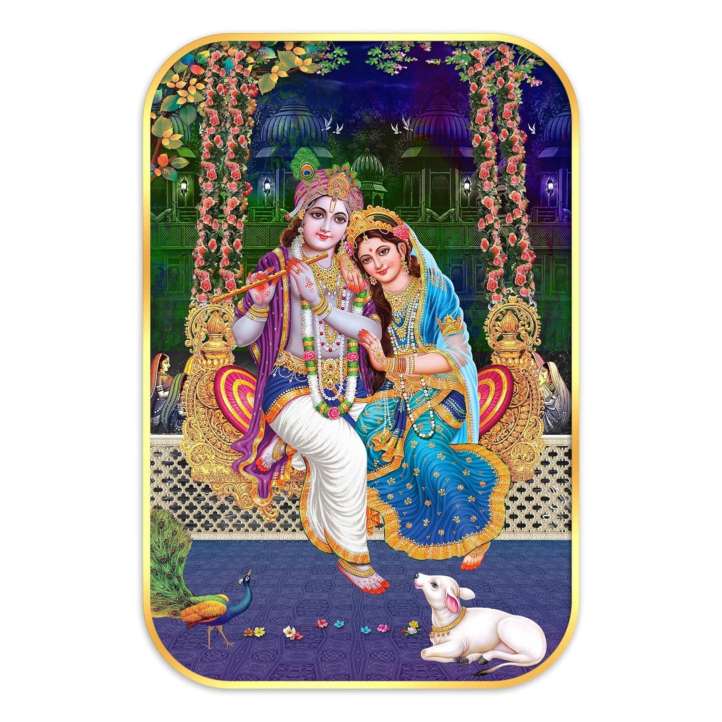 Indianara Radha Krishna Painting With Frame 18 Inches X 12 Inches