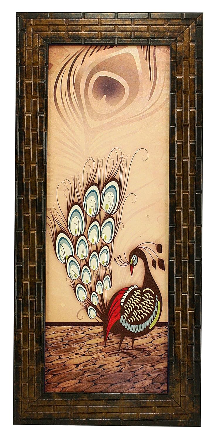 Indianara 3 PC Set of Radha Krishna Art Paintings (1170) Without Glass 5.2 X 12.5, 9.5 X 12.5, 5.2 X 12.5 inch(multicolor1170)