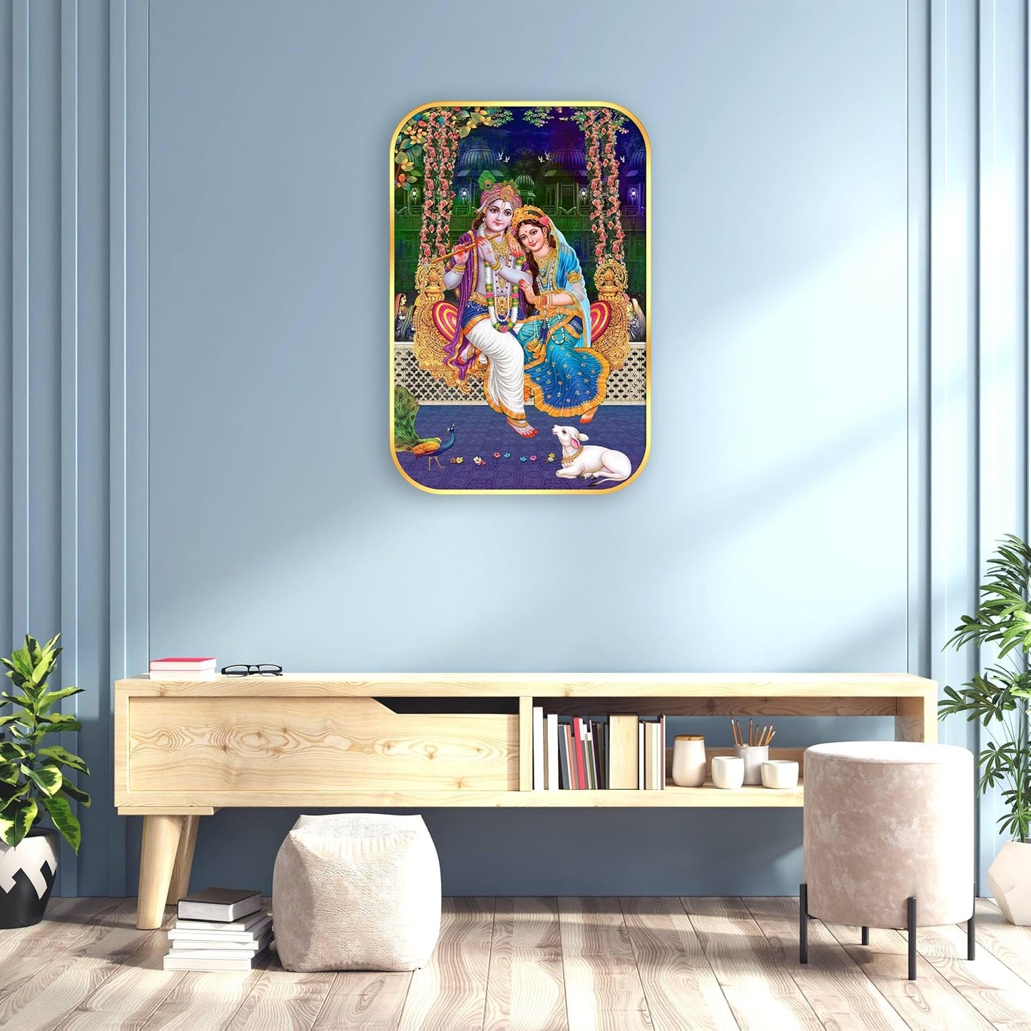 Indianara Radha Krishna Painting With Frame 18 Inches X 12 Inches