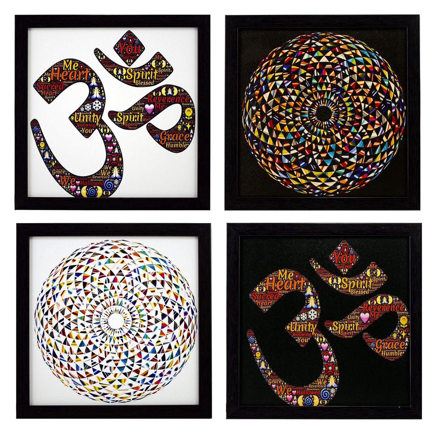Indianara 3 Piece Set of Framed Wall Hanging Welcome Home Decor Art (1193) Prints 8.7 inch X 8.7 inch Without Glass-Multicolour