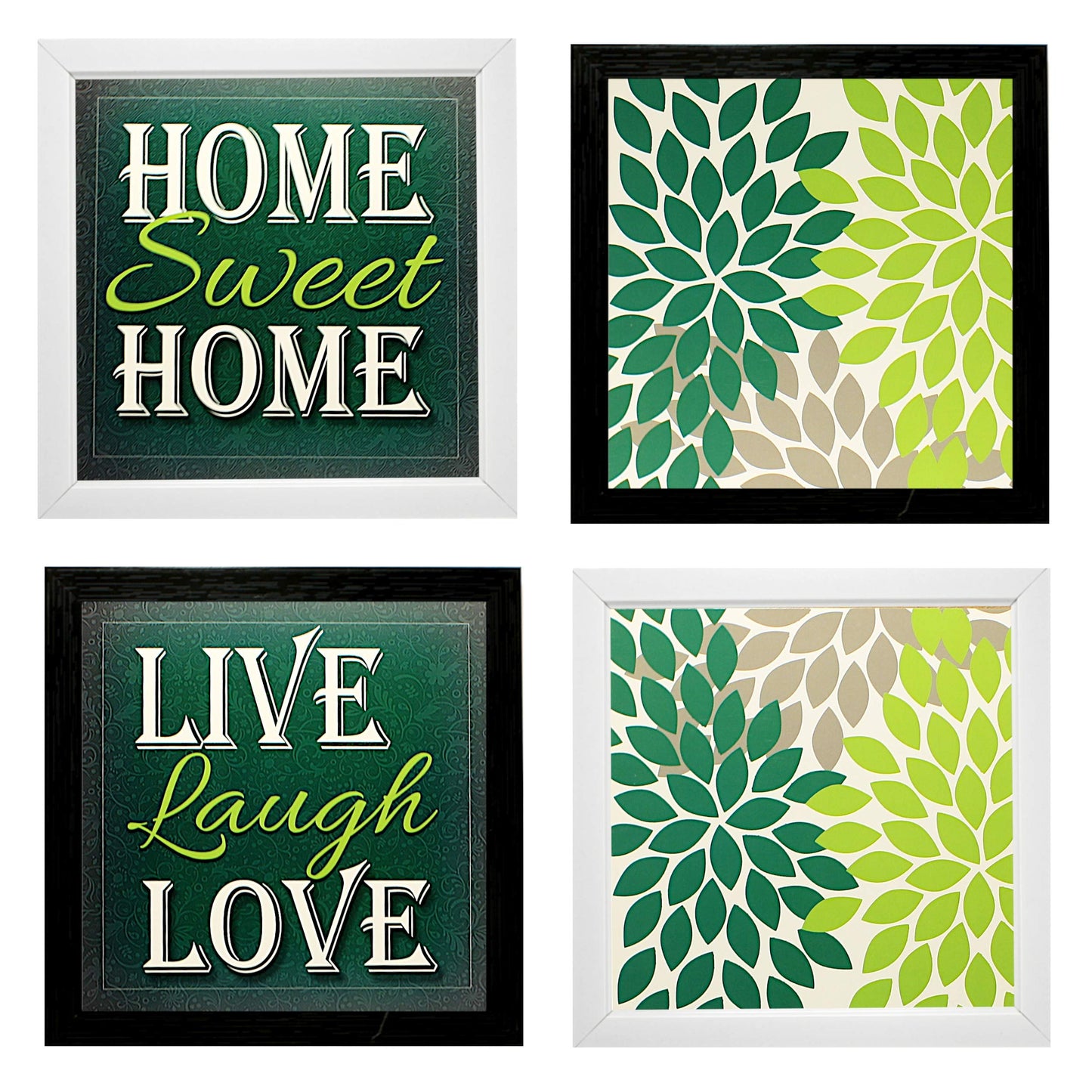 Indianara Synthetic Wood Framed Wall Hanging for Kids Study Room Without Glass(Multicolour, 8.7x8.7 Inches) - Set of 4
