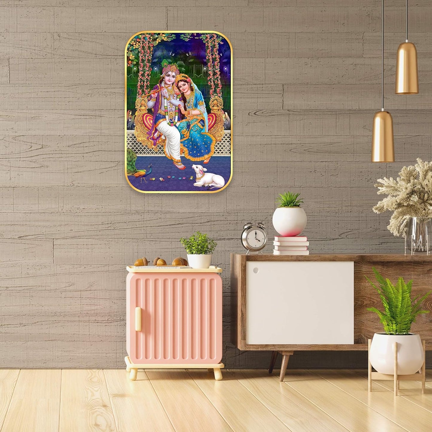Indianara Radha Krishna Painting With Frame 18 Inches X 12 Inches