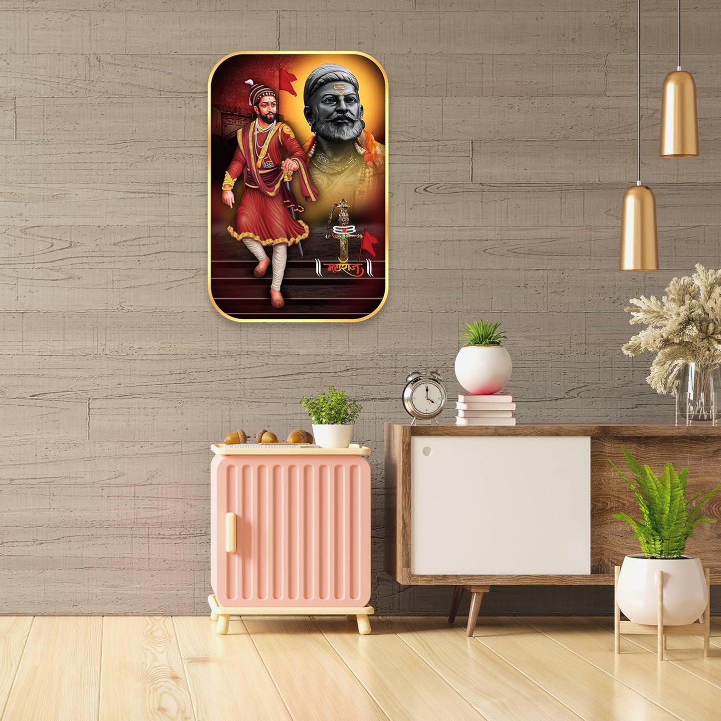 Indianara Chhatrapati Shivaji Maharaj Painting With Frame 18 Inches X 12 Inches