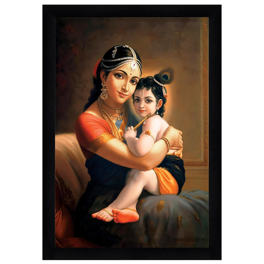 Indianara Yashoda Nandlala Painting With Frame 13 Inches X 10 Inches