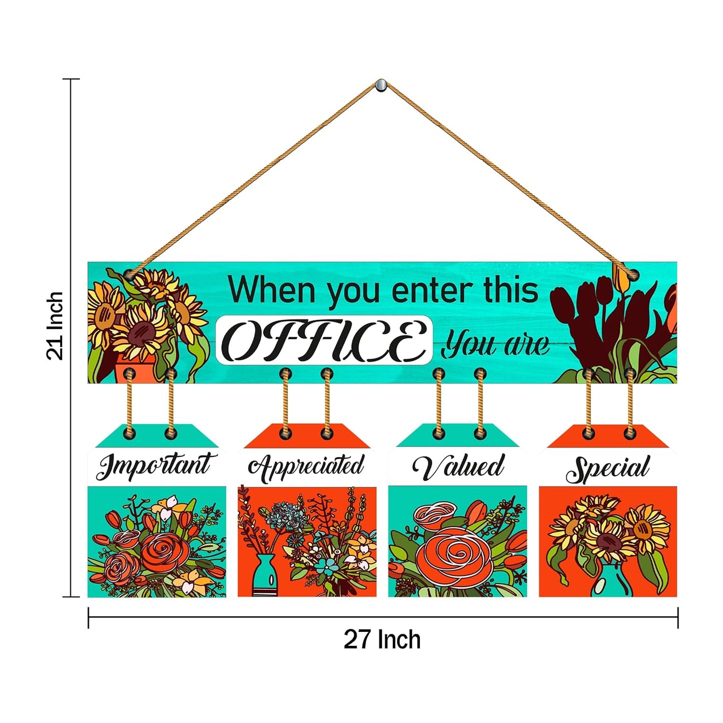 Indianara Set of 5 Office Quotes MDF Wall Hanging Decorative Wall Art for Living room | Bedroom | Home Décor | Office | Gift (5636WH)