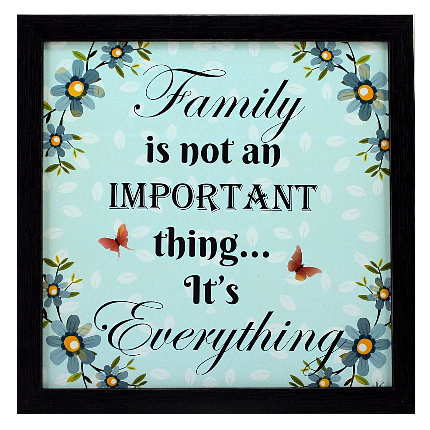 Indianara 4 Piece Set of Framed Wall Hanging Family Quote Decor(1189) Art Prints 8.7 inch X 8.7 inch Without Glass-Multicolour
