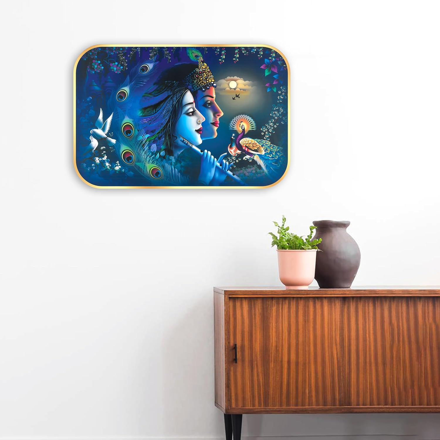 Indianara Radha Krishna Art Painting With Frame 18 Inches X 12 Inches