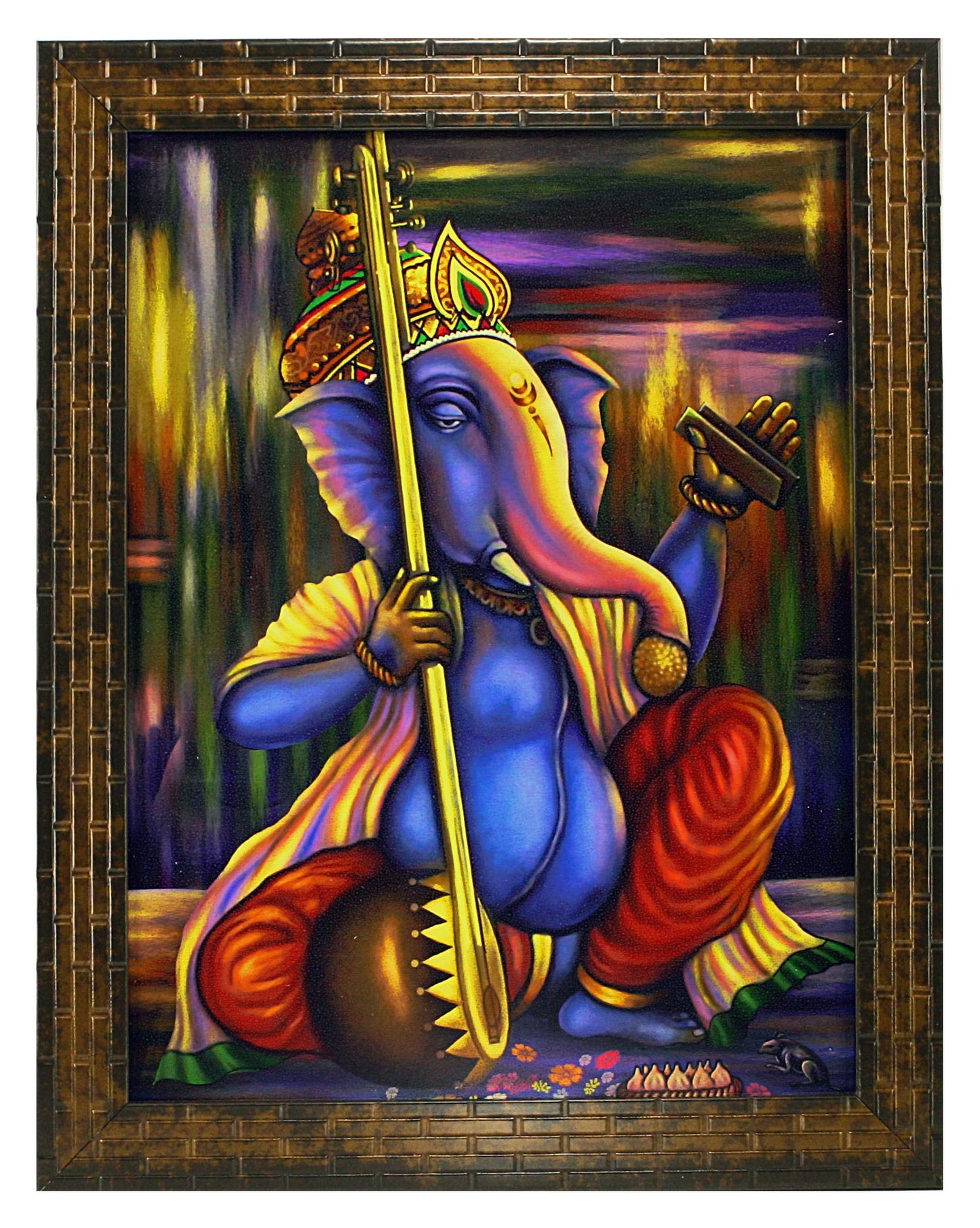 Indianara Tirupati Balaji Painting - Wood, 27x30.5x1cm, Multicolour (Brown)