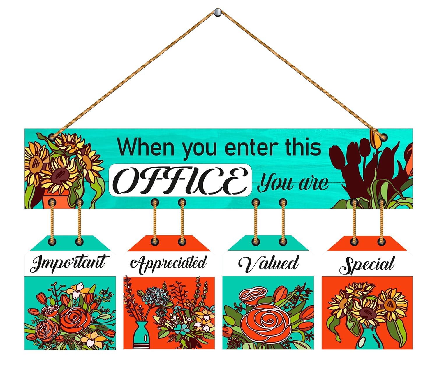 Indianara Set of 5 Office Quotes MDF Wall Hanging Decorative Wall Art for Living room | Bedroom | Home Décor | Office | Gift (5636WH)