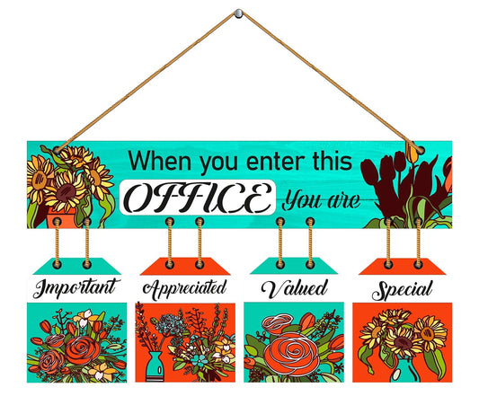 Indianara Set of 5 Office Quotes MDF Wall Hanging Decorative Wall Art for Living room | Bedroom | Home Décor | Office | Gift (5636WH)