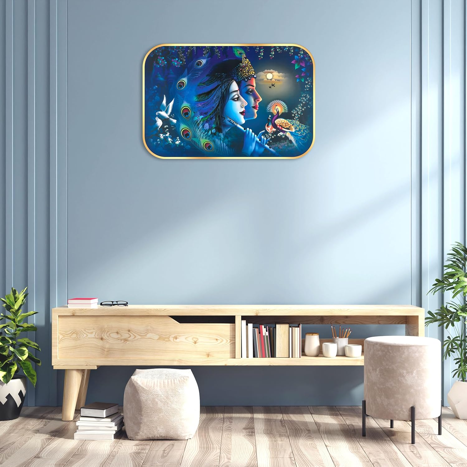 Indianara Radha Krishna Art Painting With Frame 18 Inches X 12 Inches