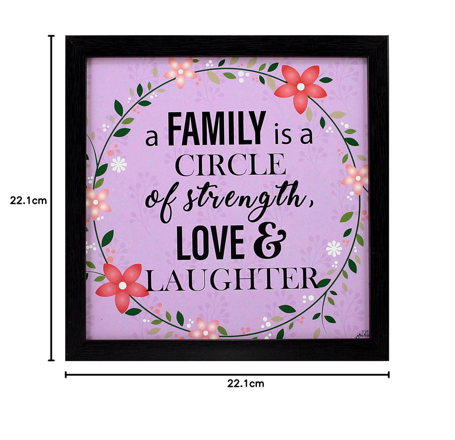 Indianara 4 Piece Set of Framed Wall Hanging Family Quote Decor(1189) Art Prints 8.7 inch X 8.7 inch Without Glass-Multicolour
