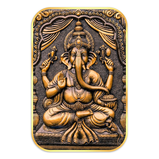 Indianara Lord Ganesha Painting With Frame 18 Inches X 12 Inches