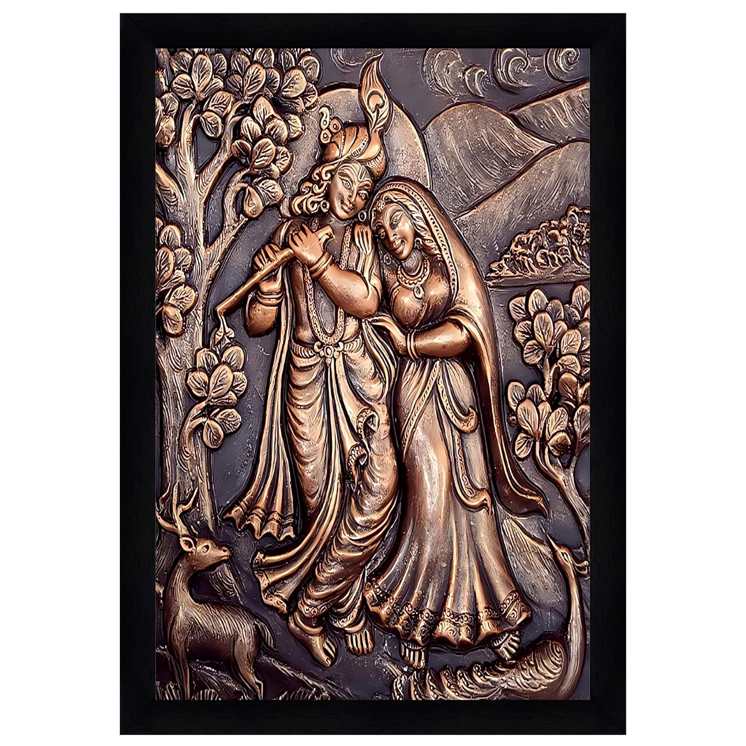 Indianara Radha Krishna Painting With Frame 13 Inches X 10 Inches